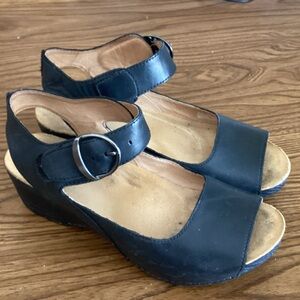 Dansko Black Leather Sandals